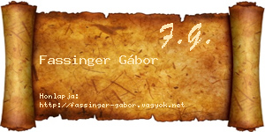 Fassinger Gábor névjegykártya