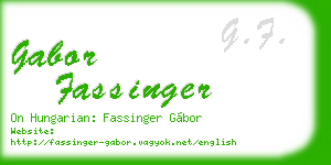 gabor fassinger business card